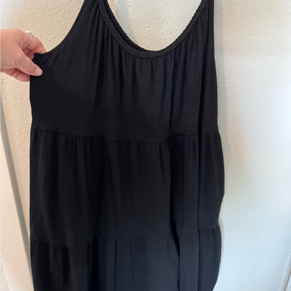 Old Navy Black Midi Sundress Scoop Neck